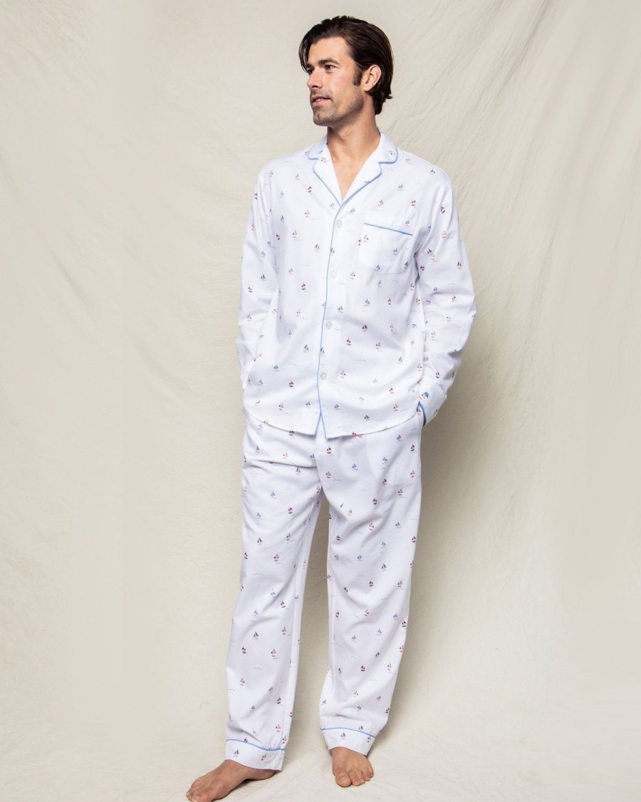 Men Petite Plume | Men'S Twill Pajama Set In Bateau