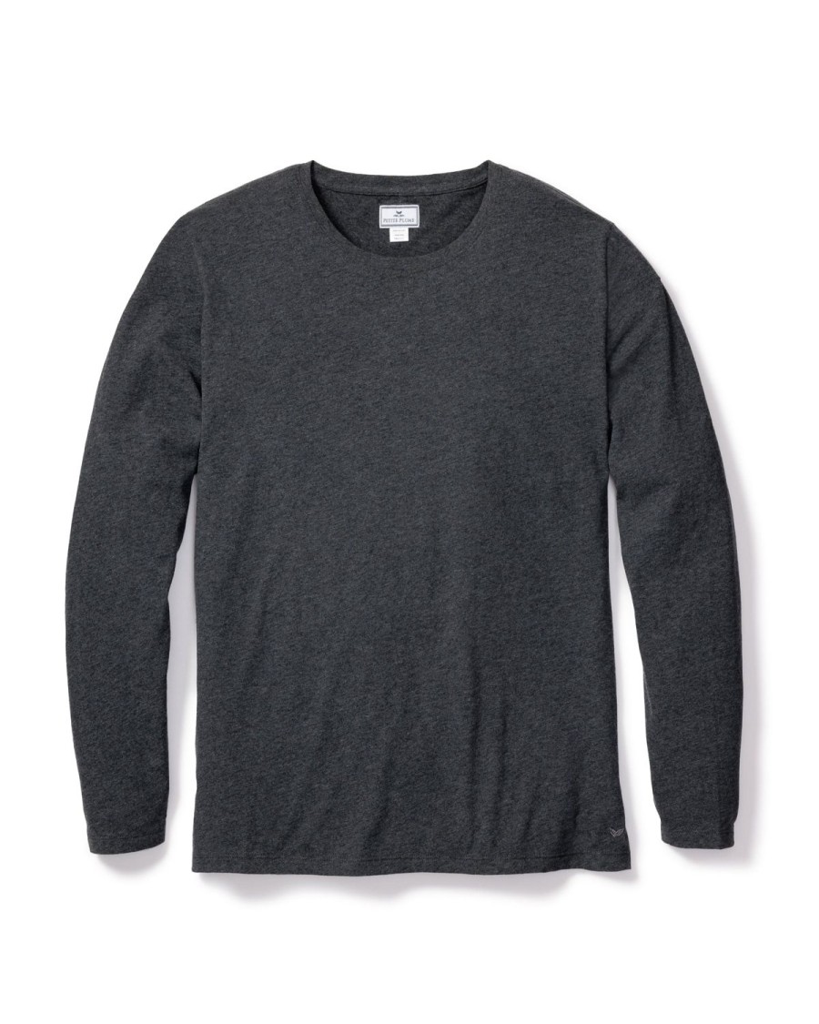 Men Petite Plume | Men'S Pima Crew Neck Long Sleeve Top In Dark Heather