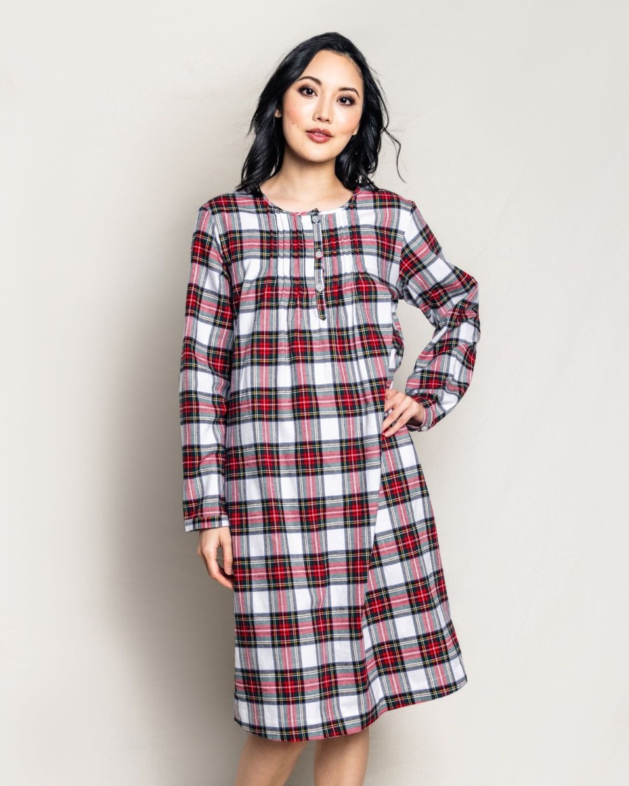 Women Petite Plume | Women'S Brushed Cotton Beatrice Nightgown In Balmoral Tartan