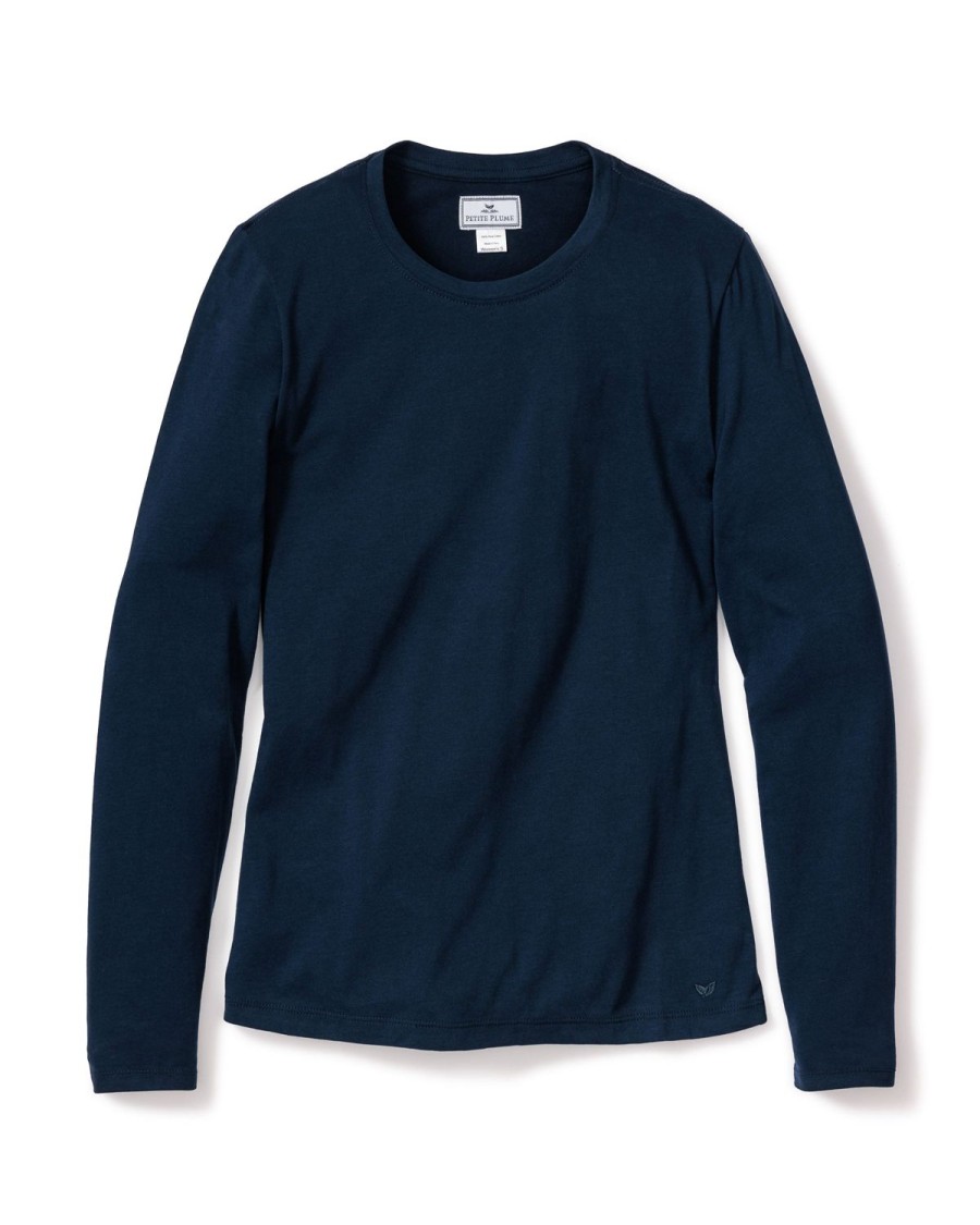 Women Petite Plume | Women'S Pima Long Sleeve Top In Navy