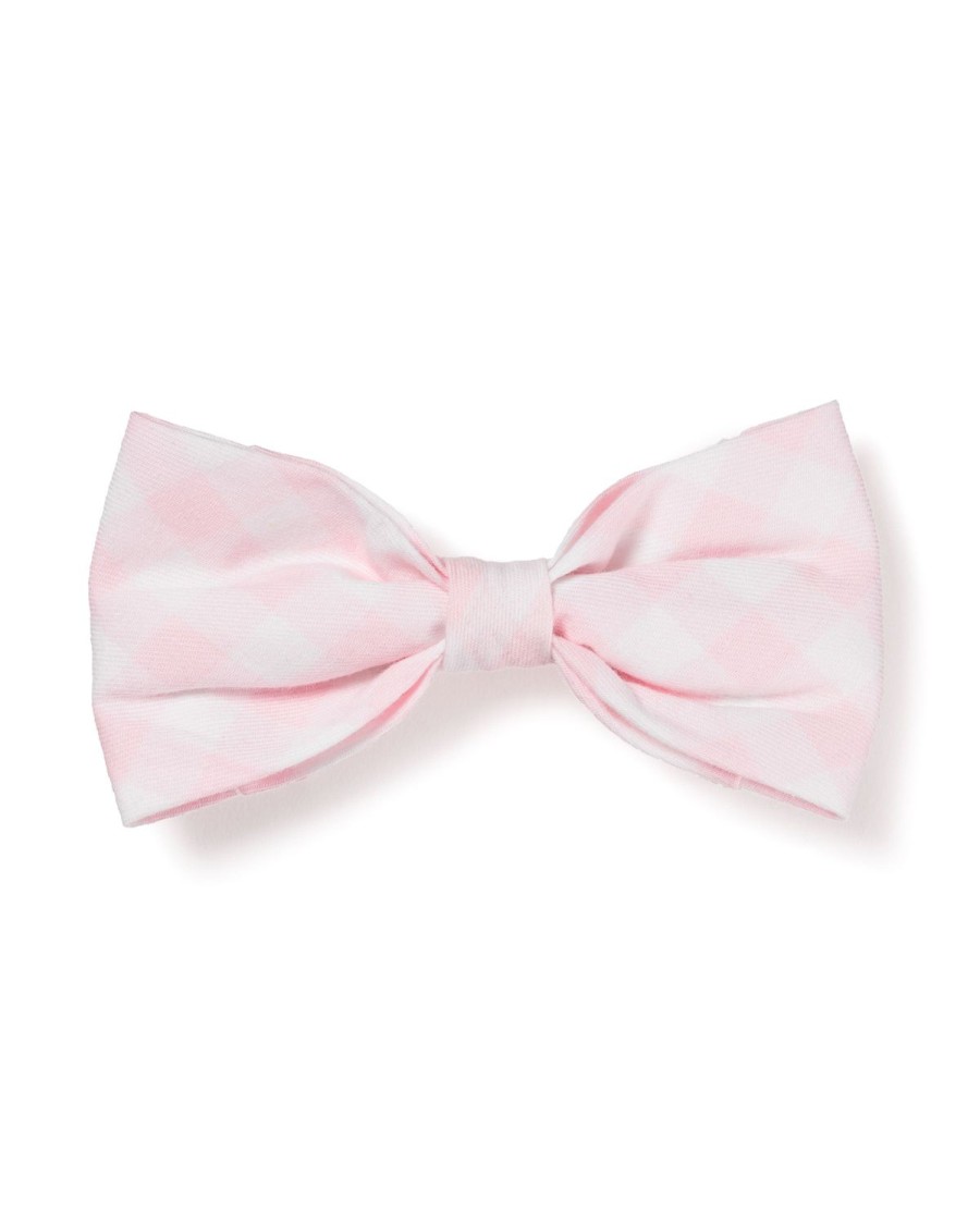 Home Petite Plume | Dog Twill Bow Tie In Pink Gingham