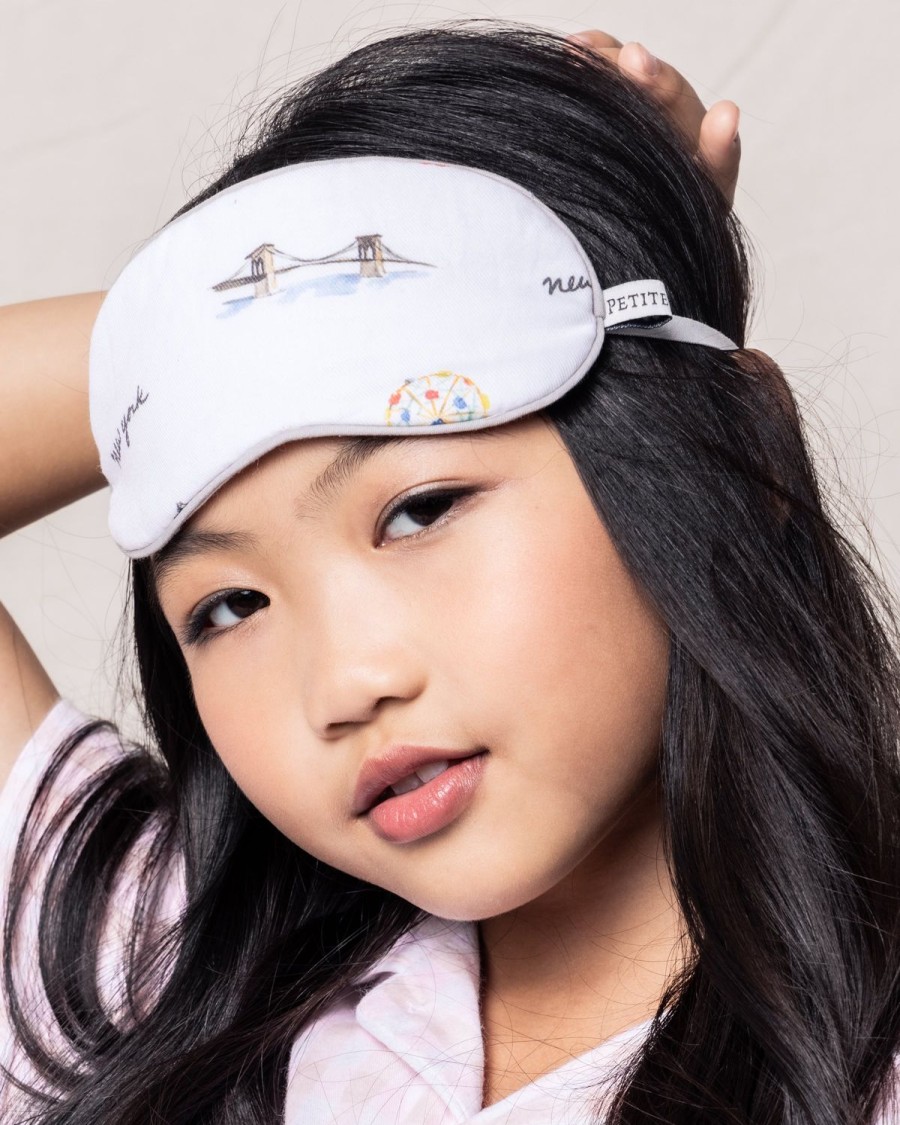 Kids Petite Plume Slippers & Accessories | Kid'S Twill Sleep Mask In New York! New York!