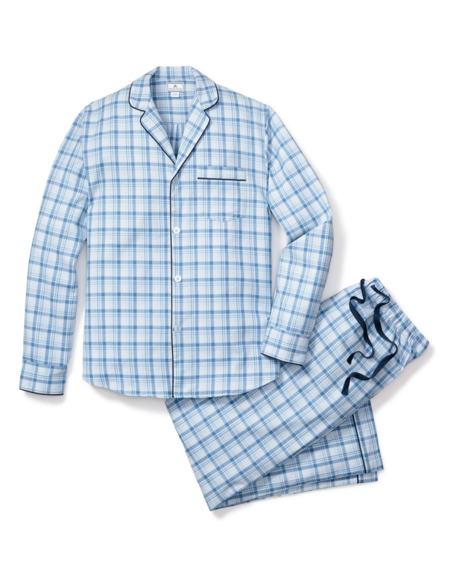 Men Petite Plume | Men'S Twill Pajama Set In Seafarer Tartan