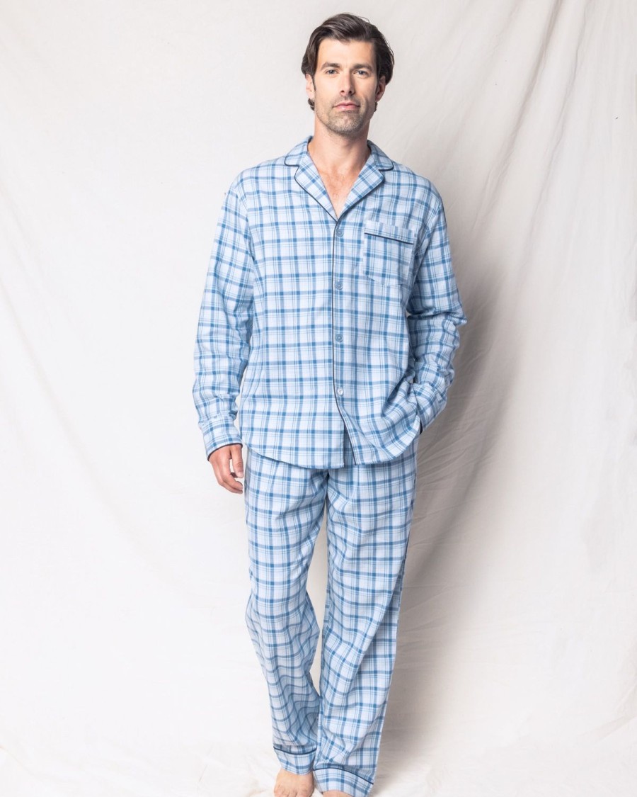 Men Petite Plume | Men'S Twill Pajama Set In Seafarer Tartan