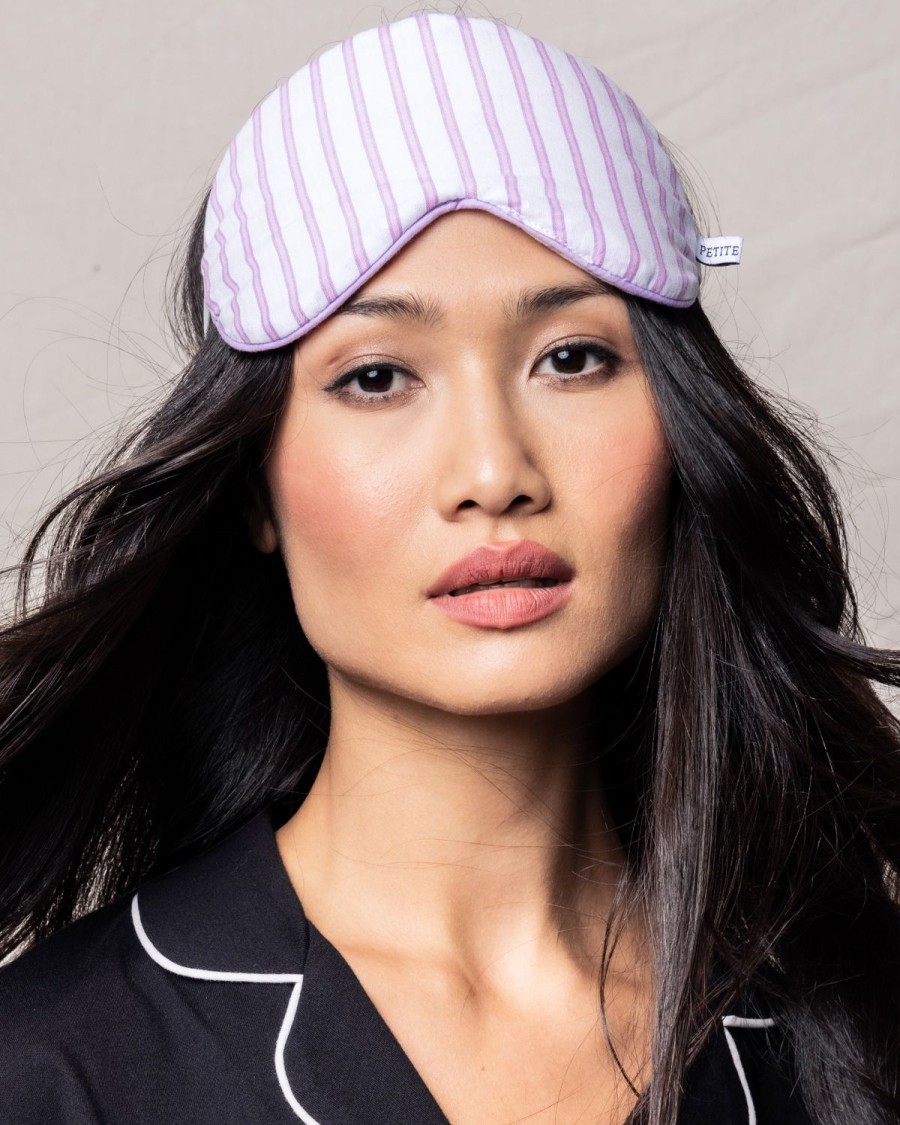 Women Petite Plume | Adult'S Twill Sleep Mask In Lavender French Ticking