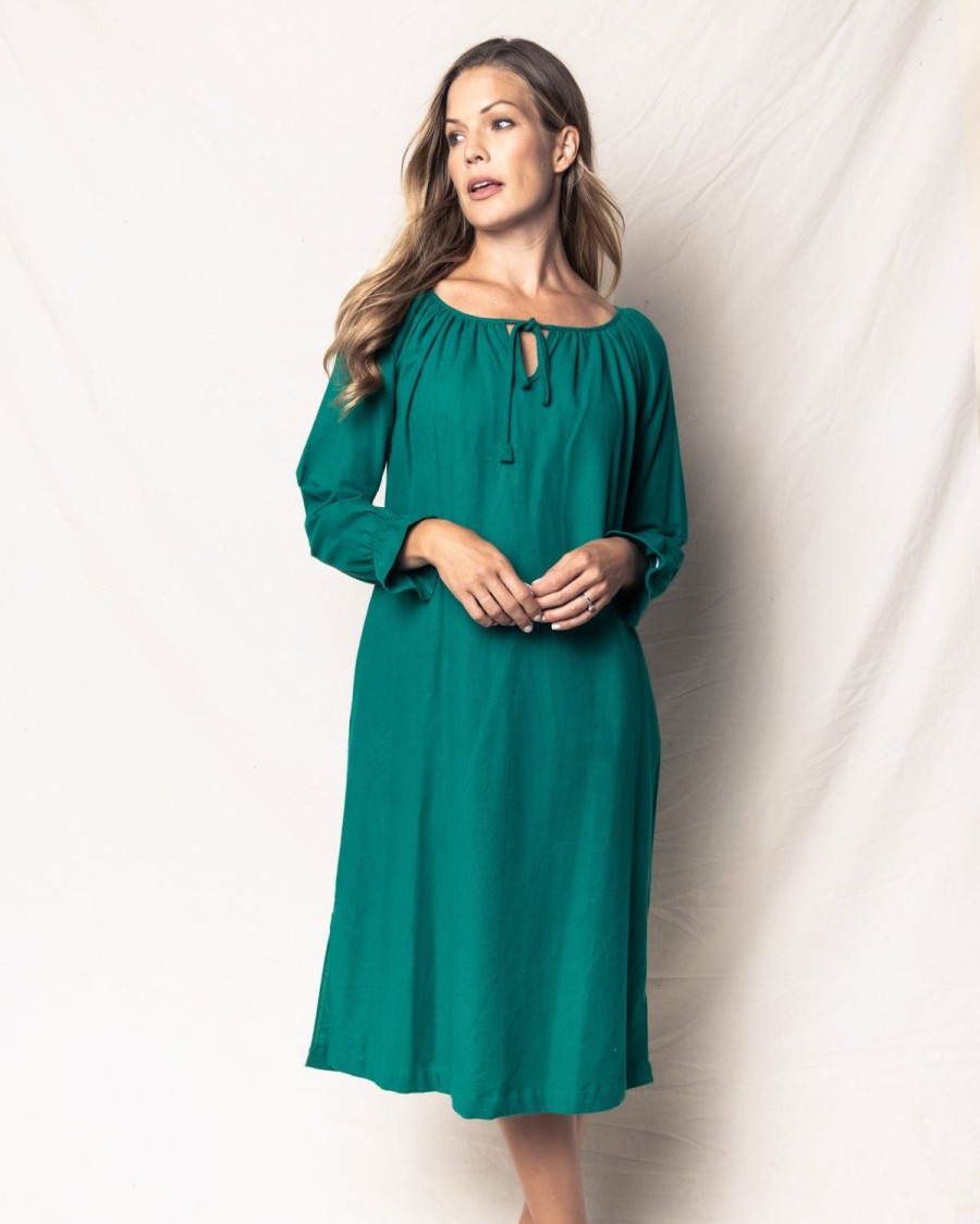 Women Petite Plume | Women'S Green Flannel Delphine Nightgown