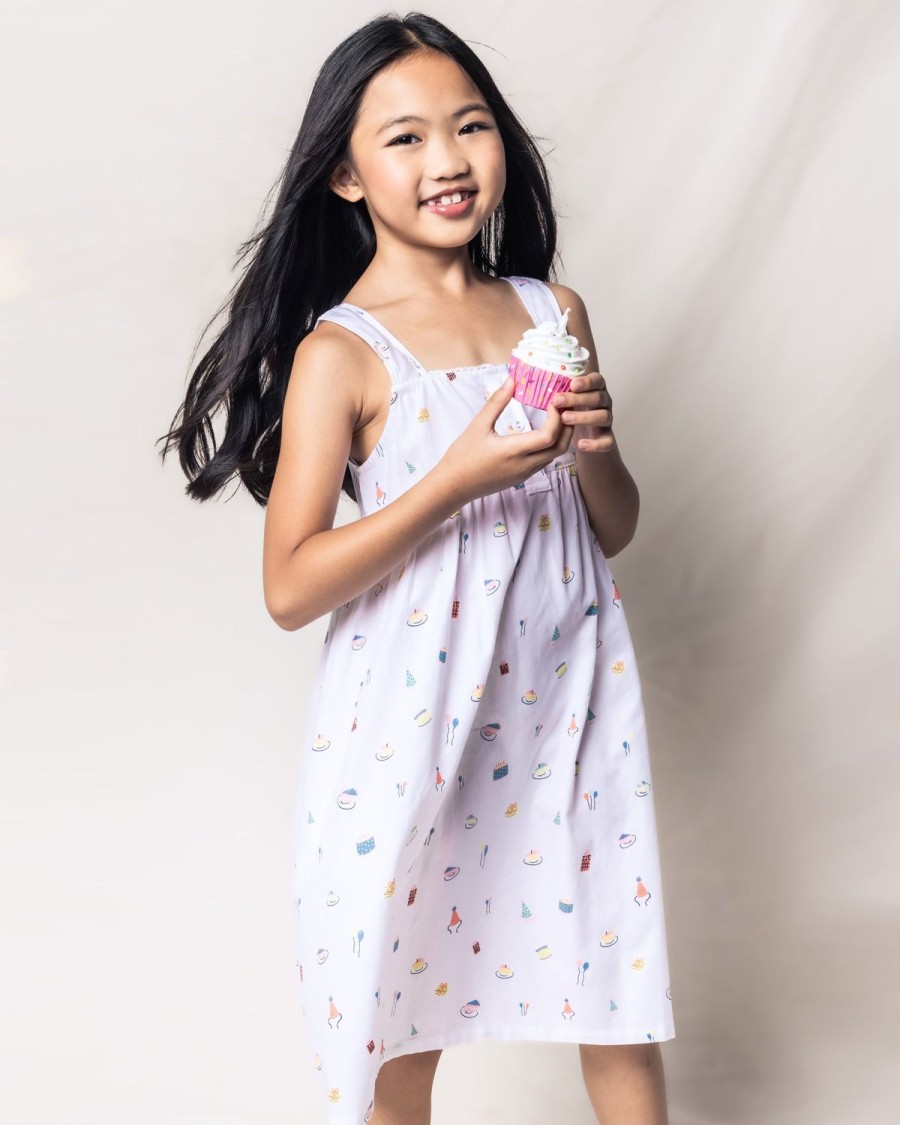 Kids Petite Plume Nightgowns | Girl'S Twill Charlotte Nightgown In Birthday Wishes