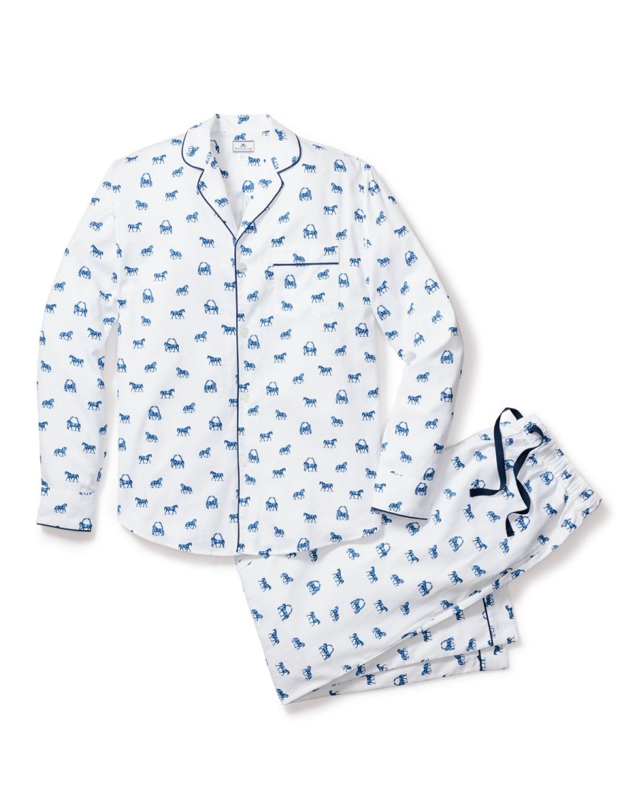 Men Petite Plume | Men'S Twill Pajama Set In The Equestrian