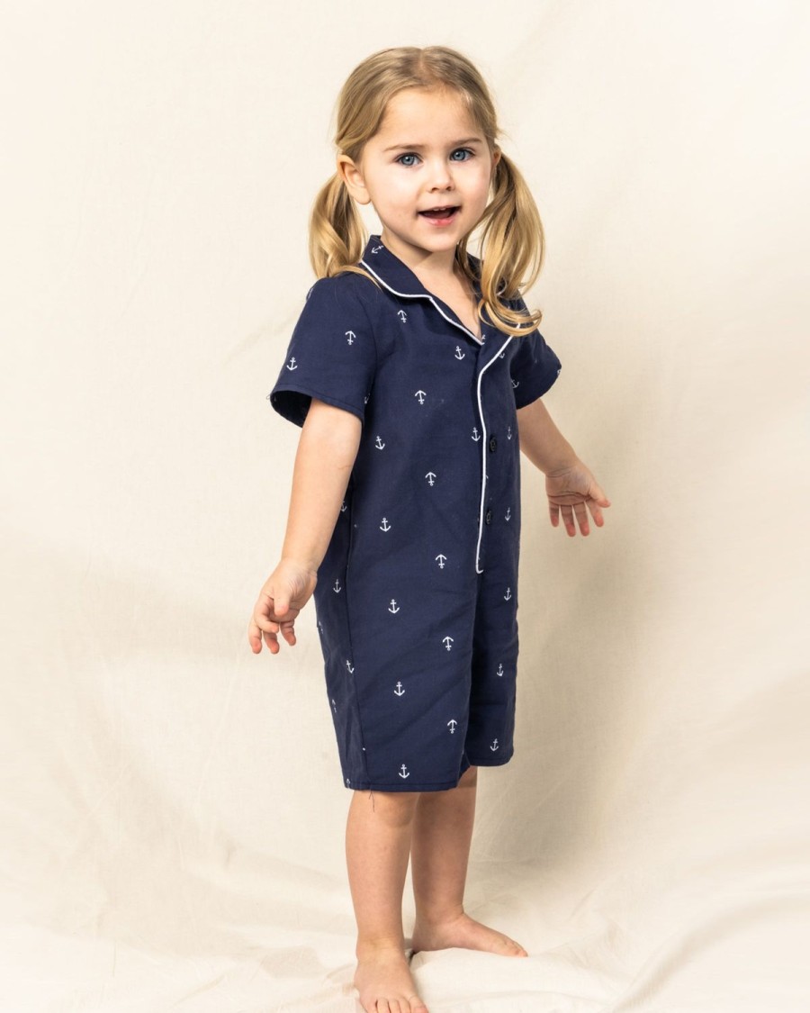 Kids Petite Plume Rompers | Baby'S Twill Summer Romper In Portsmouth Anchors