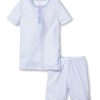 Kids Petite Plume Pajamas | Kid'S Pima Snug Fit Pajama Short Set In Blue Stripes