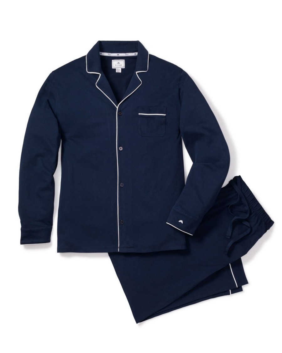 Men Petite Plume | Men'S Pima Pajama Set In Navy