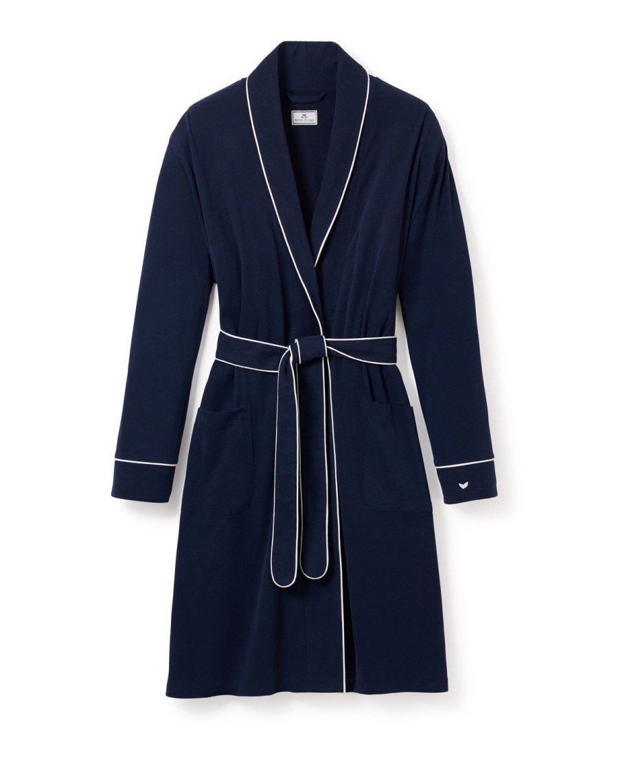 Women Petite Plume | Women'S Pima Maternity Robe In Navy