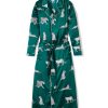 Women Petite Plume | Women'S Silk Long Robe In Panthere De Luxe