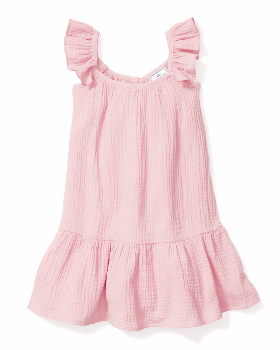 Kids Petite Plume Daywear | Girl'S Gauze Celeste Sundress In Pink