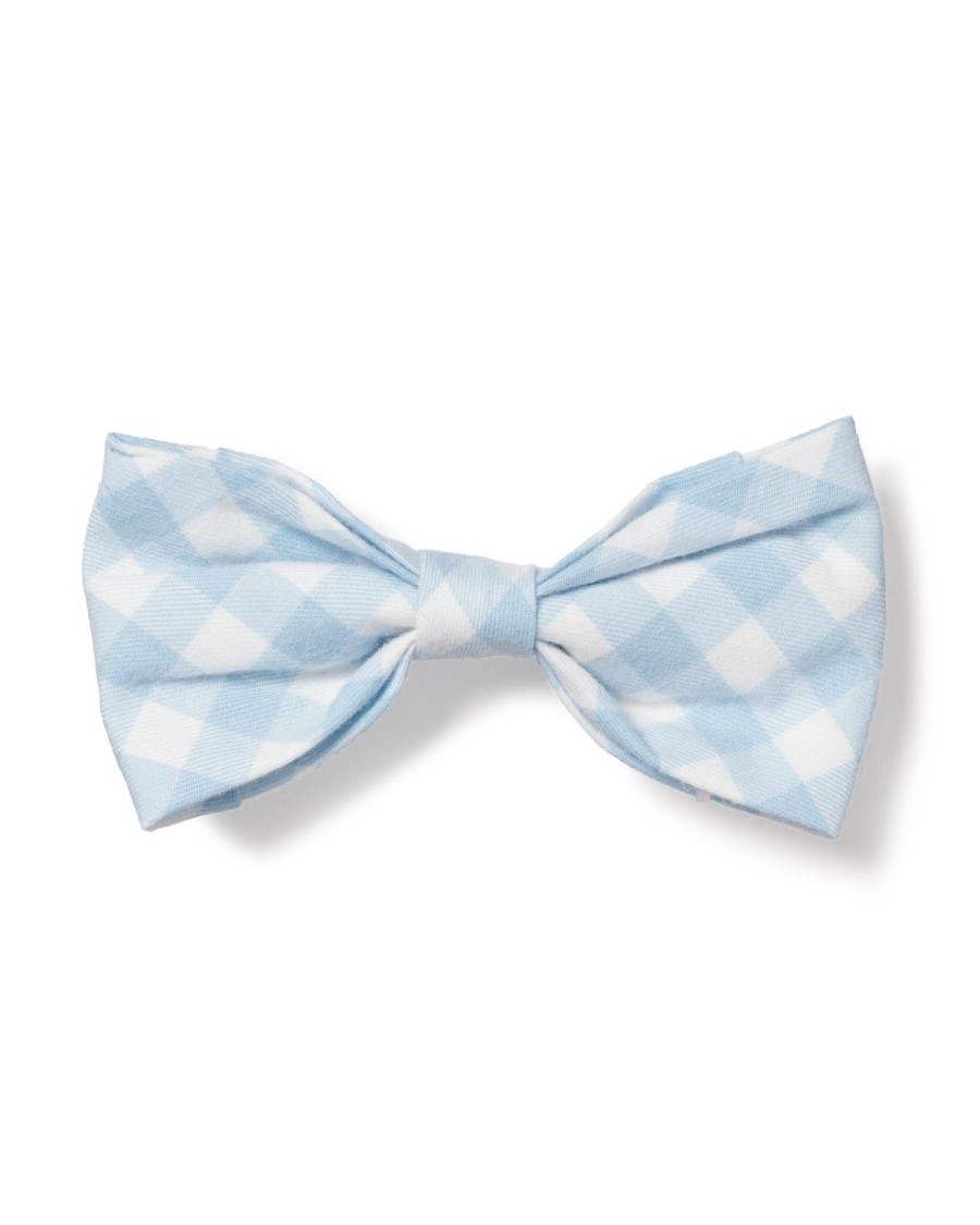 Home Petite Plume | Dog Twill Bow Tie Light Blue Gingham