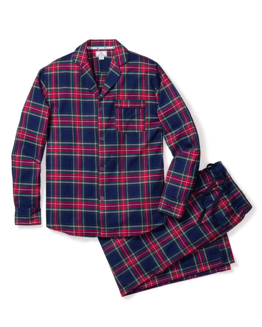 Men Petite Plume | Men'S Brushed Cotton Pajama Set In Windsor Tartan