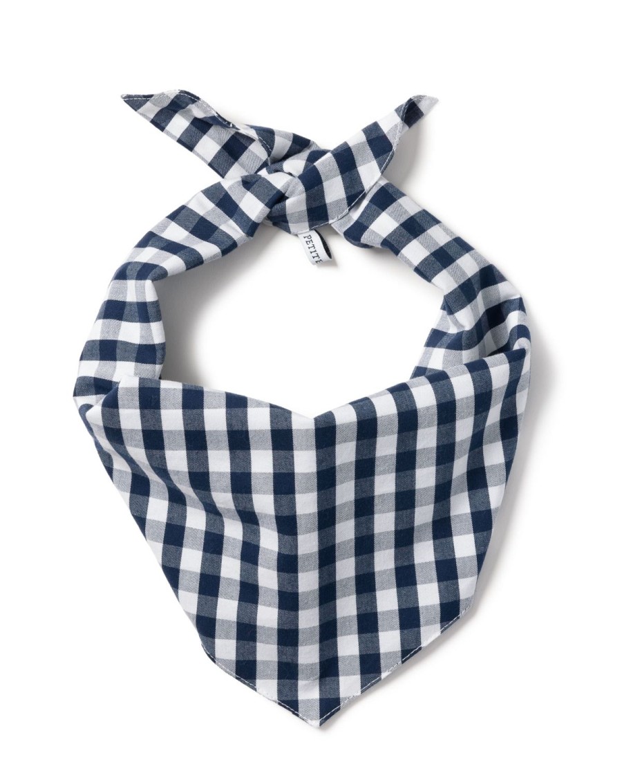 Home Petite Plume | Dog Bandana In Navy Gingham