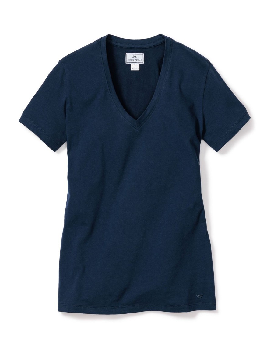 Women Petite Plume | Women'S Pima Short Sleeve Top In Navy