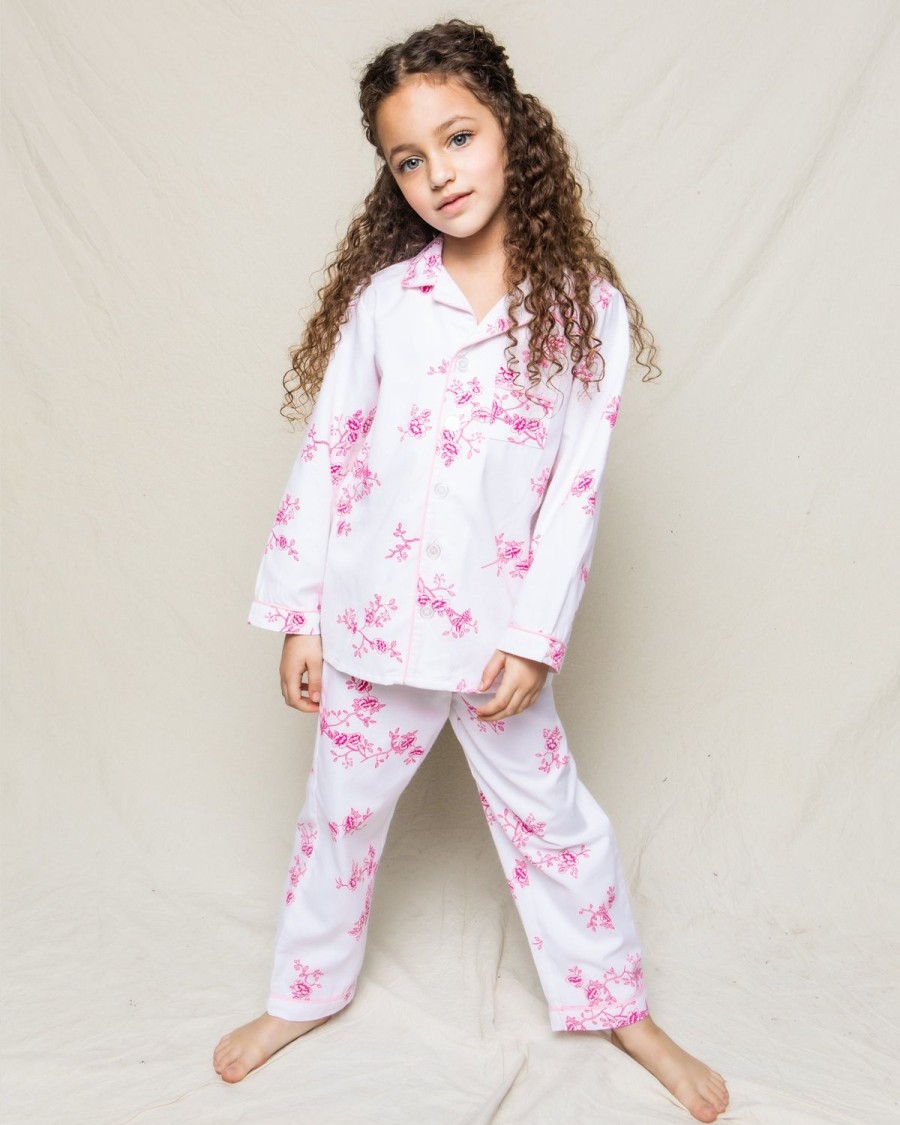 Kids Petite Plume Pajamas | Kid'S Twill Pajama Set In English Rose Floral