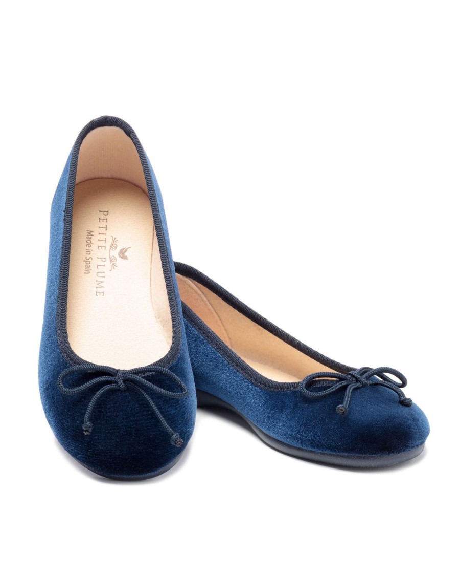 Women Petite Plume | Women'S Juliette Ballet Slipper In Navy Velvet