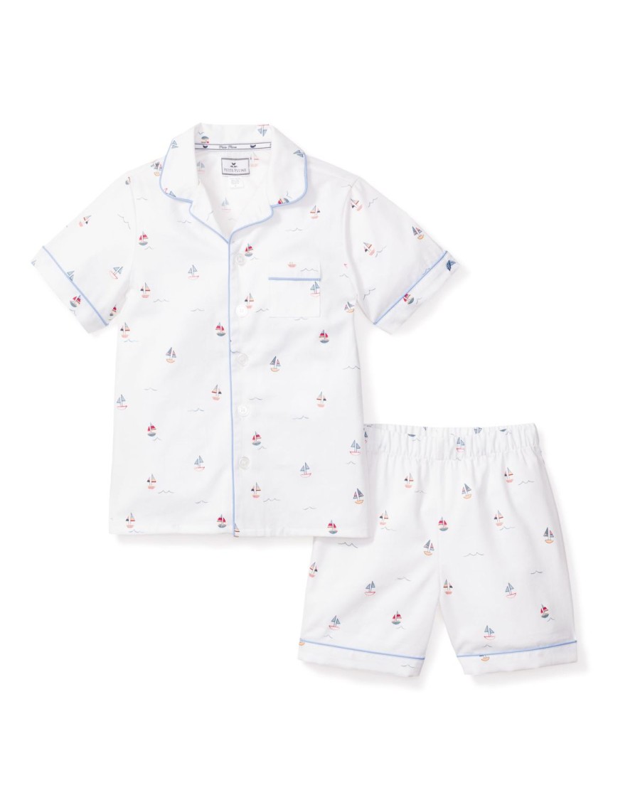 Kids Petite Plume Pajamas | Kid'S Twill Pajama Short Set In Bateau