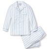 Kids Petite Plume Pajamas | Kid'S Twill Pajama Set In Periwinkle Stripe