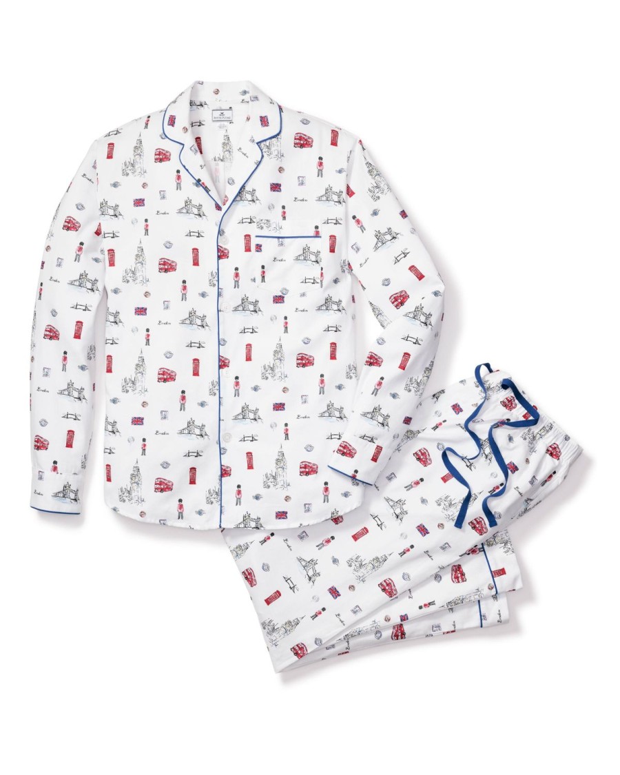 Men Petite Plume | Men'S Twill Pajama Set In London Is Calling