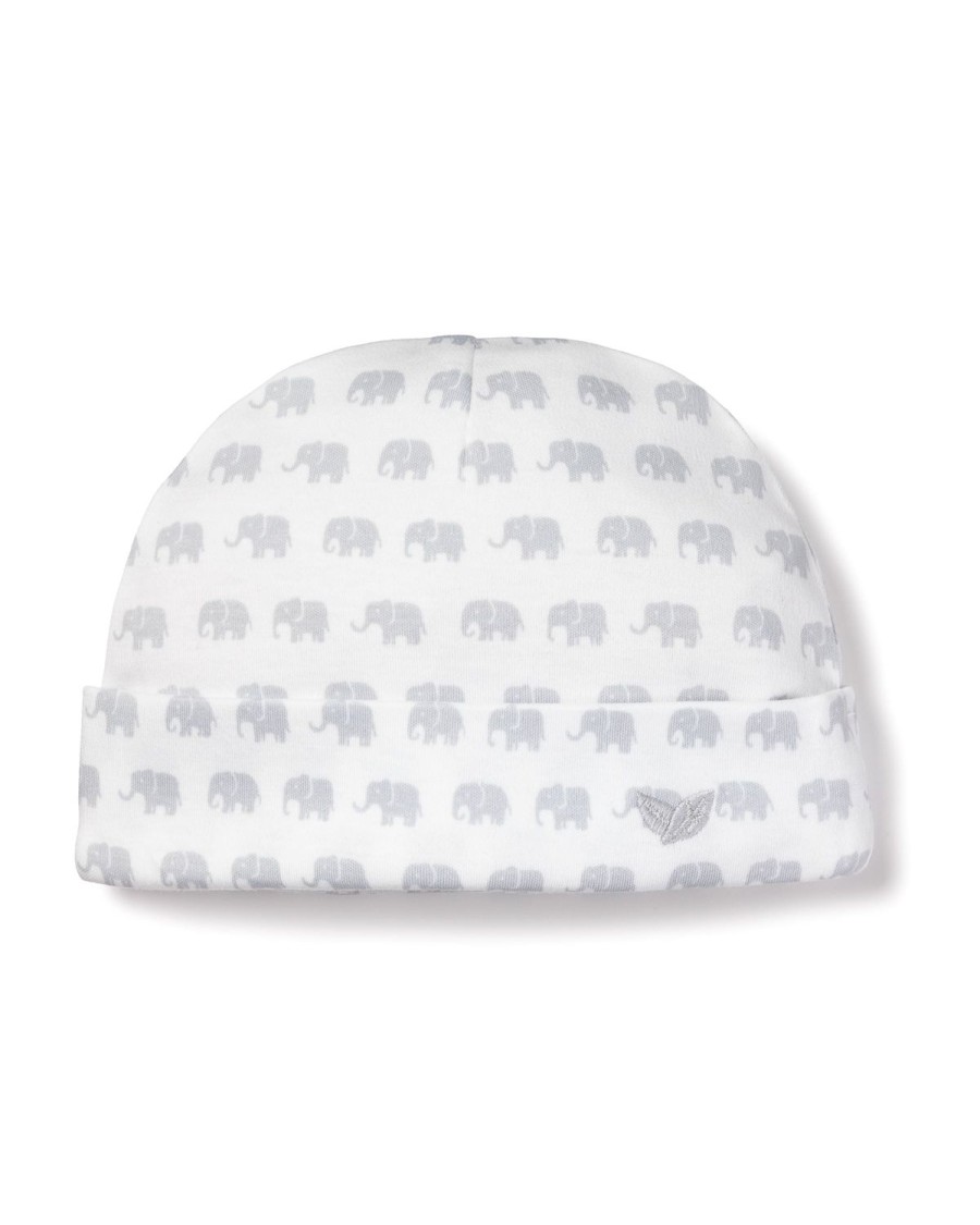 Kids Petite Plume Accessories | Baby'S Pima Hat In Grey Elephants