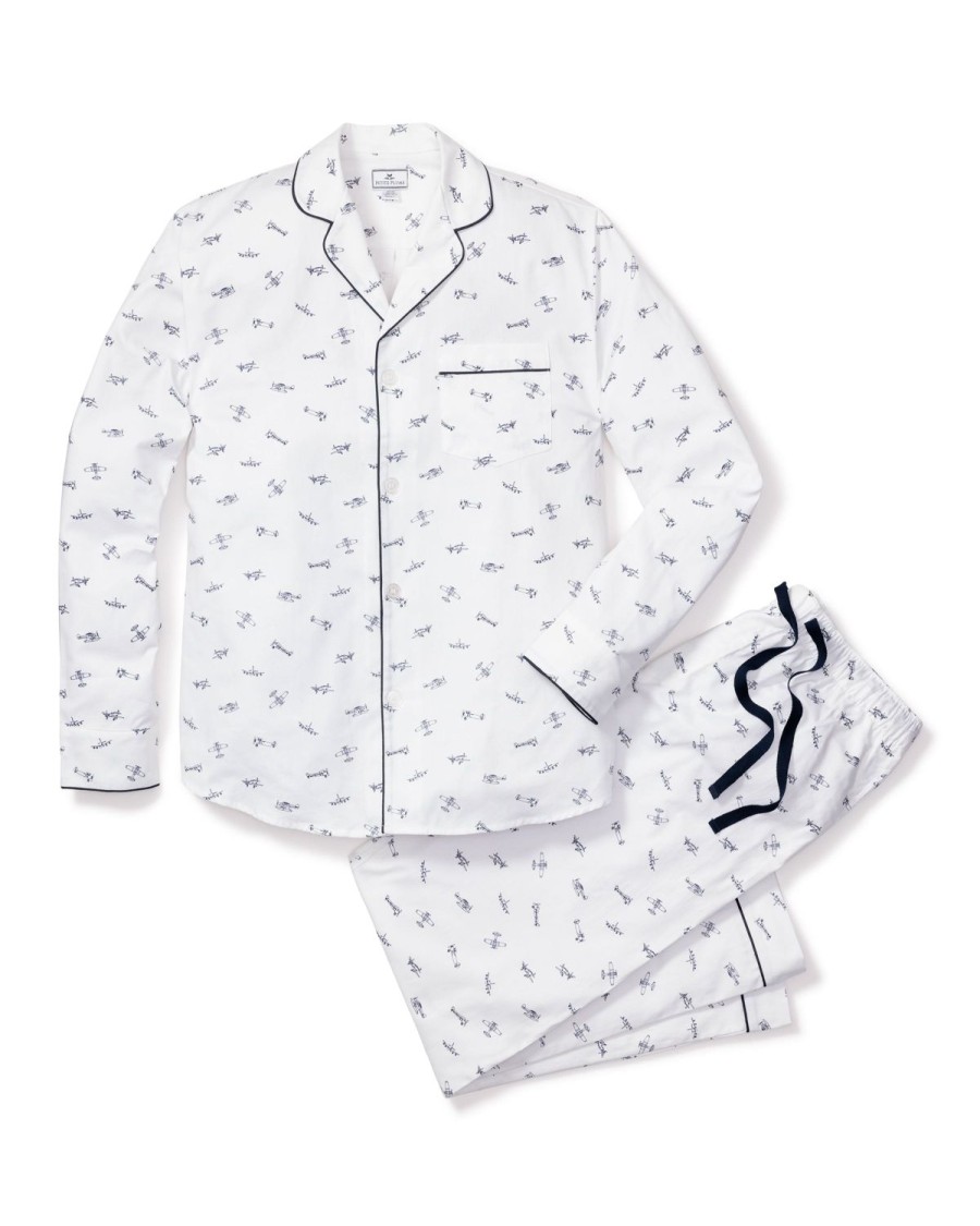 Men Petite Plume | Men'S Twill Pajama Set In Par Avion