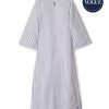 Women Petite Plume | Women'S Twill Caftan In Navy French Ticking