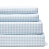 Home Petite Plume Sheets | Luxe Premium 100% Cotton Light Blue Gingham Bed Sheets