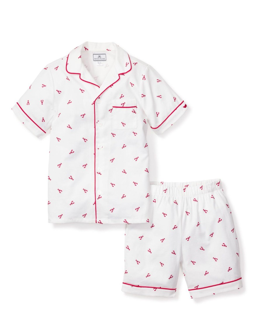 Kids Petite Plume Pajamas | Kid'S Twill Pajama Short Set In Brixham Lobsters