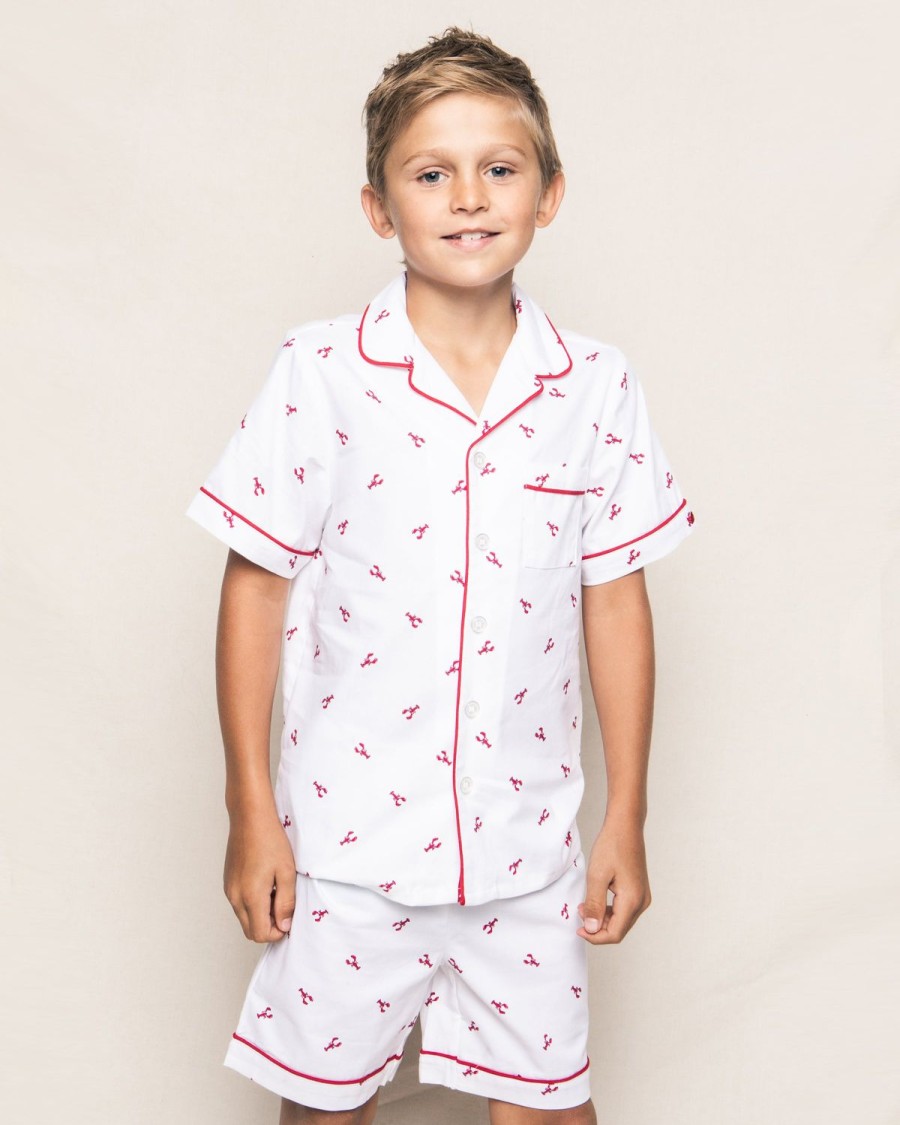 Kids Petite Plume Pajamas | Kid'S Twill Pajama Short Set In Brixham Lobsters