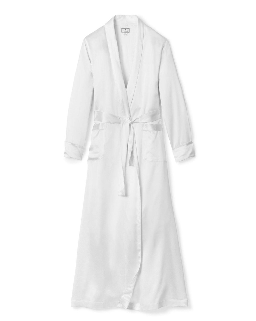 Women Petite Plume | Women'S Silk Long Robe In White