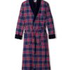 Men Petite Plume | Men'S Velvet Trim Robe In Windsor Tartan