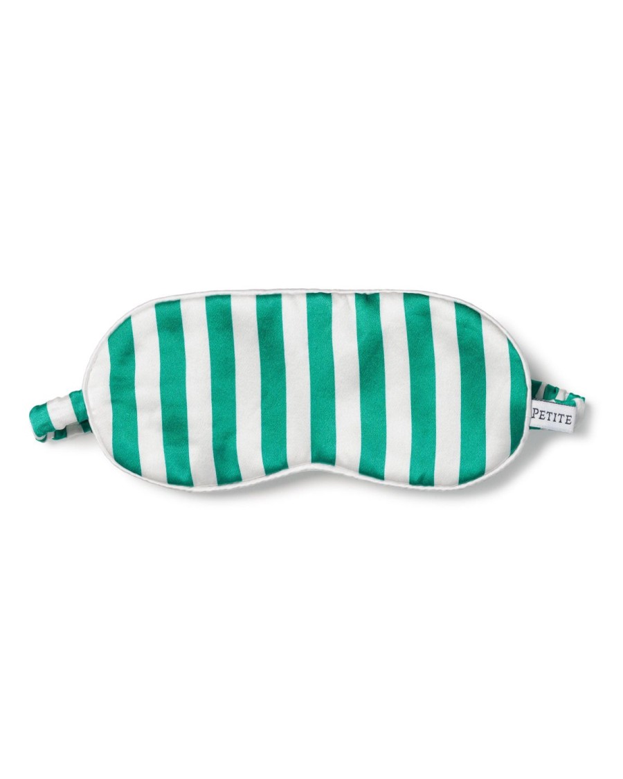 Men Petite Plume | Adult'S Silk Sleep Mask In Green Stripe