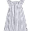 Kids Petite Plume Nightgowns | Girl'S Twill Isabelle Nightgown In Navy French Ticking