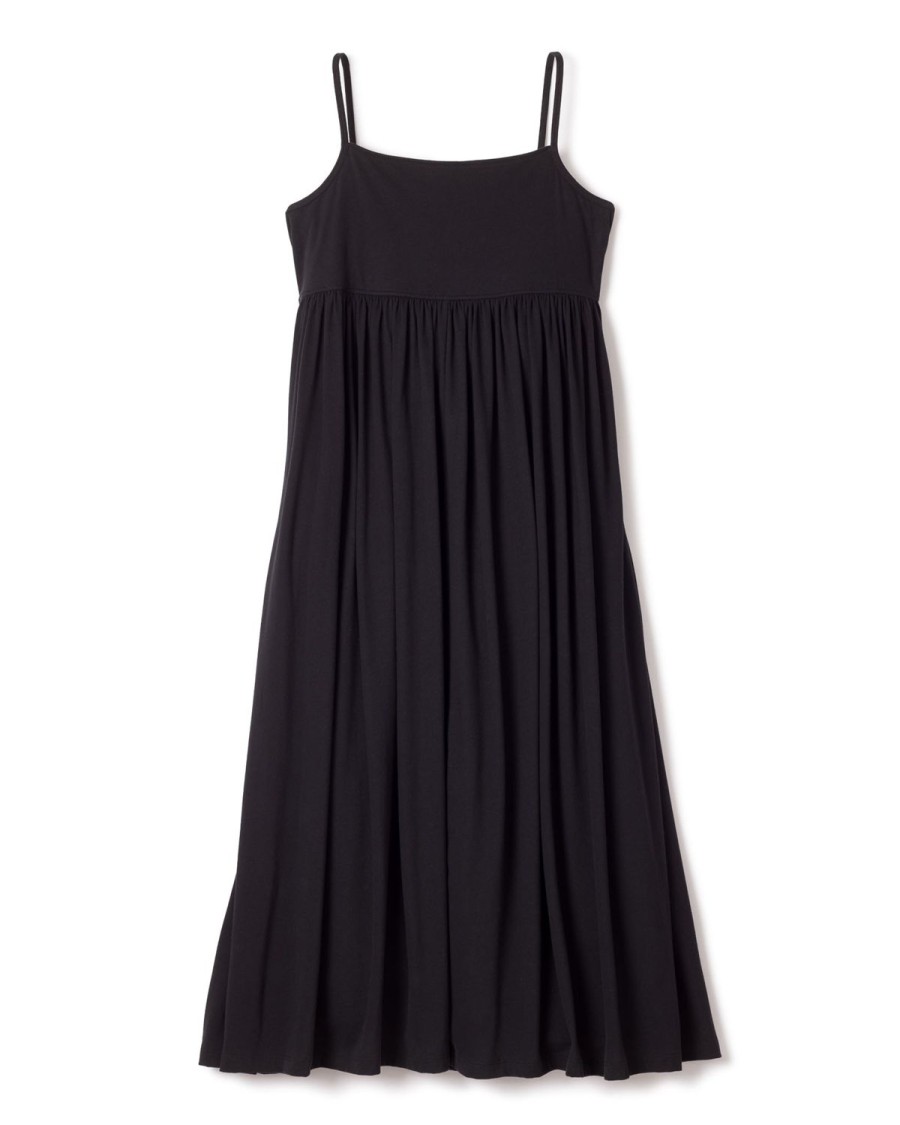 Women Petite Plume | Women'S Pima Serene Lounge Dress In Black