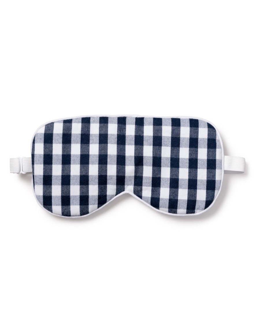 Men Petite Plume | Adult'S Sleep Mask In Navy Gingham