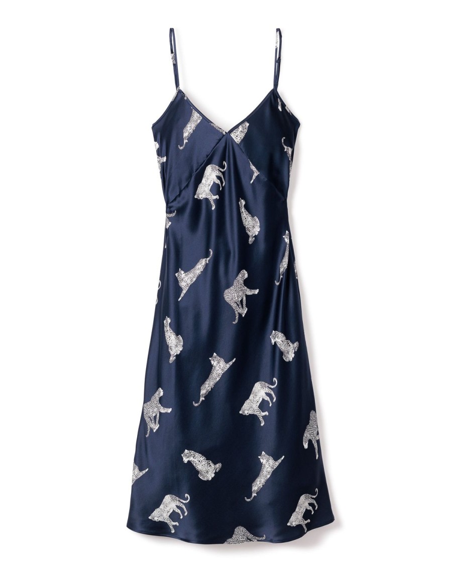 Women Petite Plume | Women'S Silk Cosette Nightgown In Panthere De Nuit