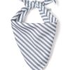 Home Petite Plume | Dog Twill Bandana In Navy French Ticking