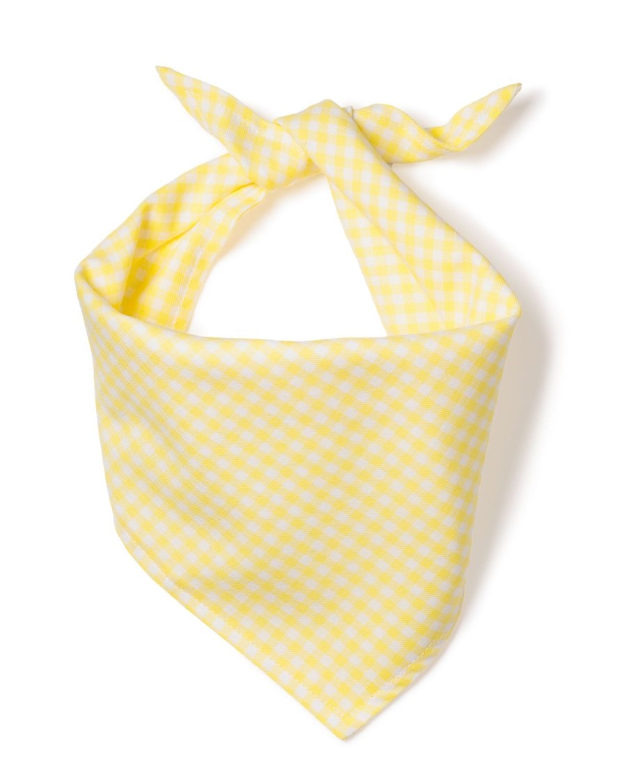 Home Petite Plume | Dog Twill Bandana In Yellow Gingham