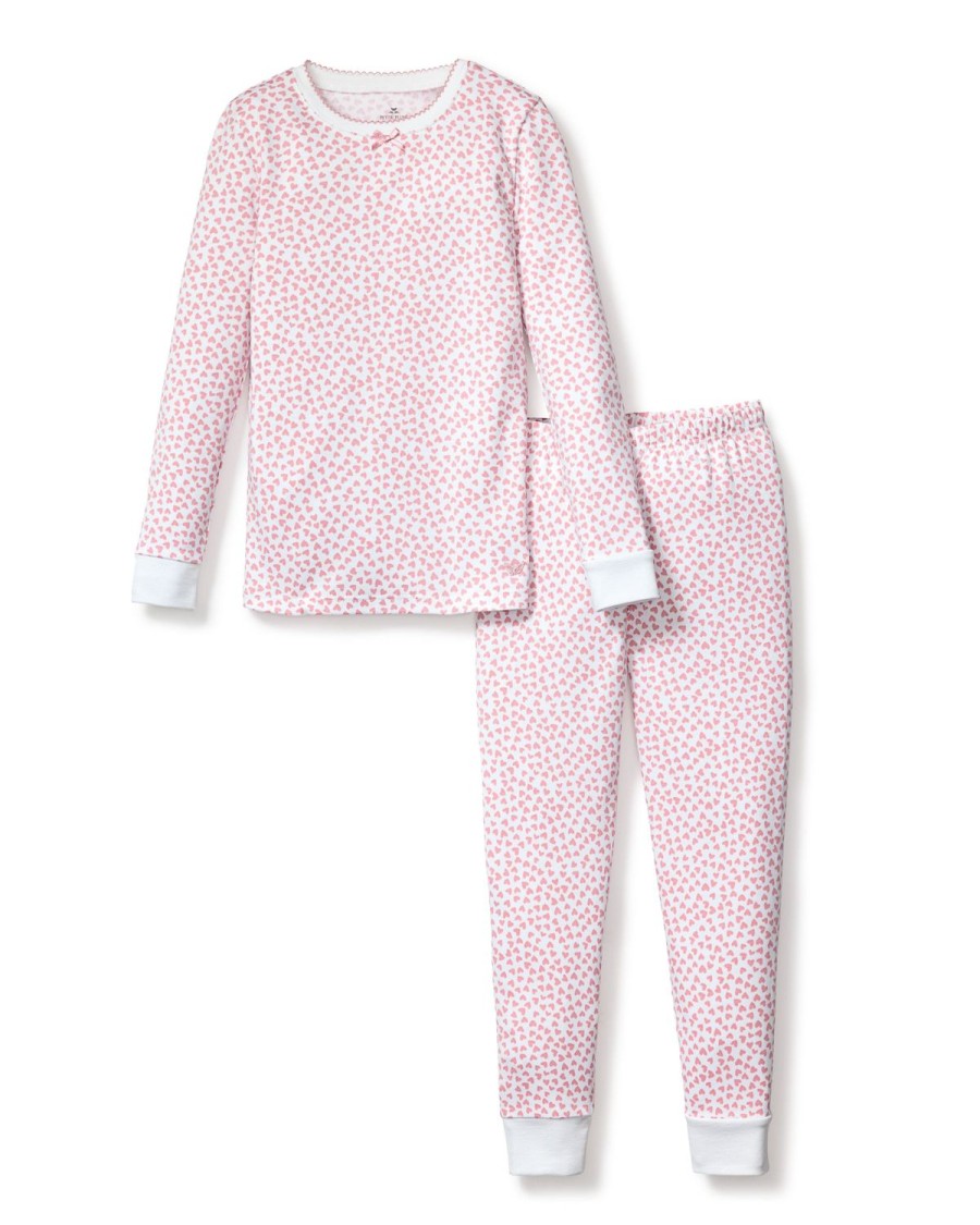 Kids Petite Plume Pajamas | Kid'S Pima Snug Fit Pajama Set In Sweethearts