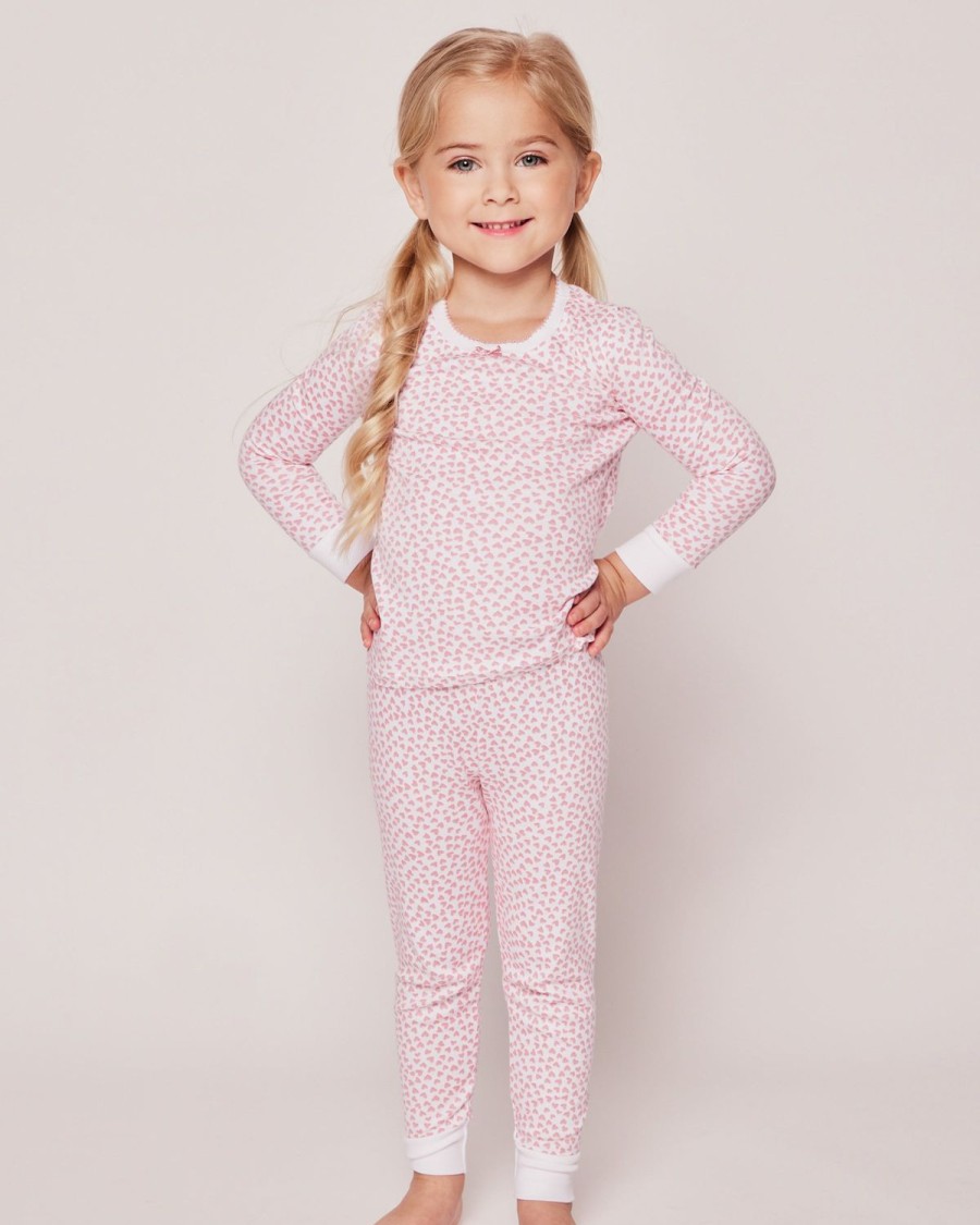 Kids Petite Plume Pajamas | Kid'S Pima Snug Fit Pajama Set In Sweethearts