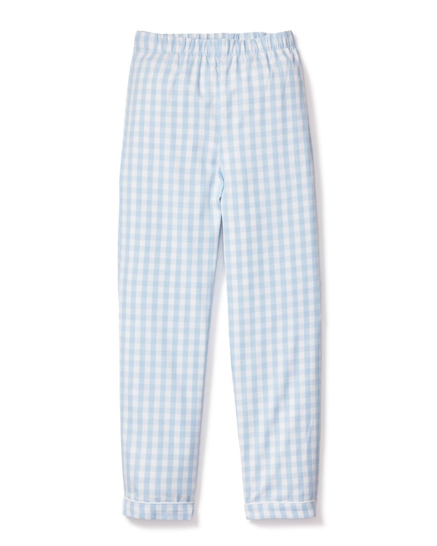 Kids Petite Plume Pajamas | Kid'S Twill Pajama Pants In Light Blue Gingham