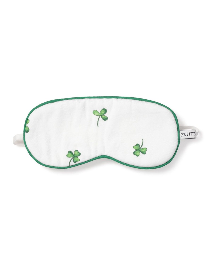 Kids Petite Plume Slippers & Accessories | Kid'S Twill Sleep Mask In Shamrocks