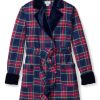 Women Petite Plume | Women'S Car Coat With Velvet Trim In Windsor Tartan