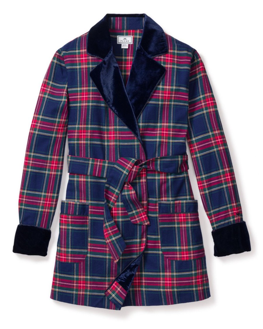 Women Petite Plume | Women'S Car Coat With Velvet Trim In Windsor Tartan