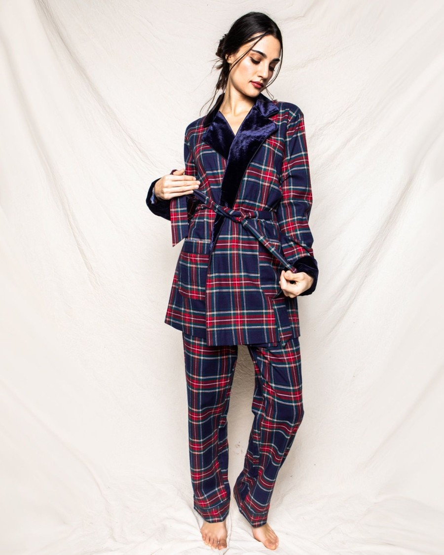 Women Petite Plume | Women'S Car Coat With Velvet Trim In Windsor Tartan