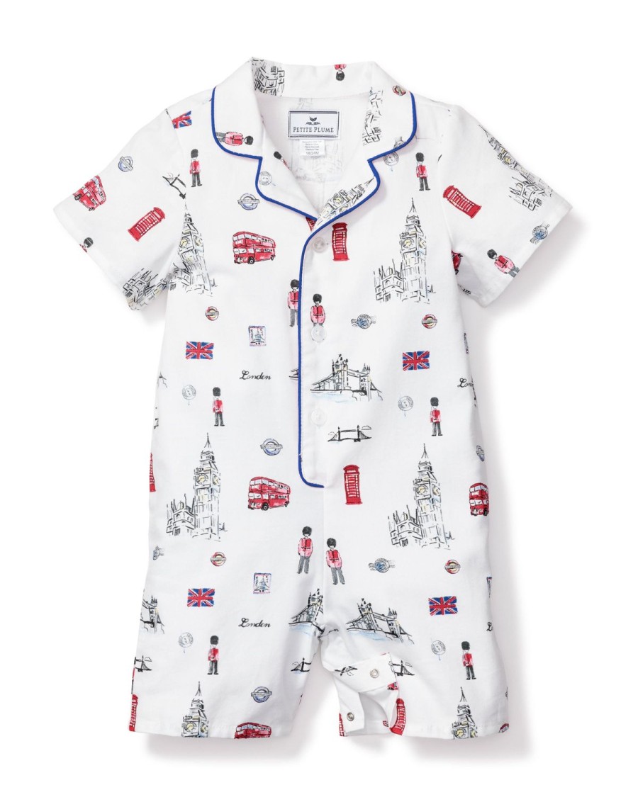 Kids Petite Plume Rompers | Baby'S Twill Summer Romper In London Is Calling